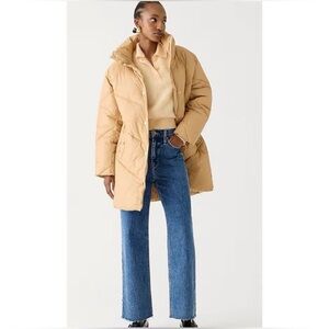 J. Crew Villa puffer coat with PrimaLoft® Navy XS NWT